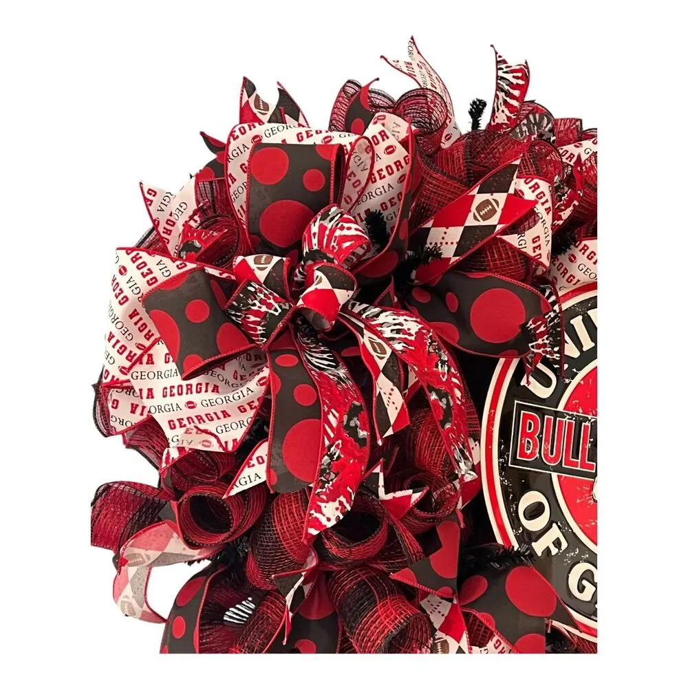 Georgia Bulldogs Football Deco Mesh Wreath | Perfect for Any DAWG Fan